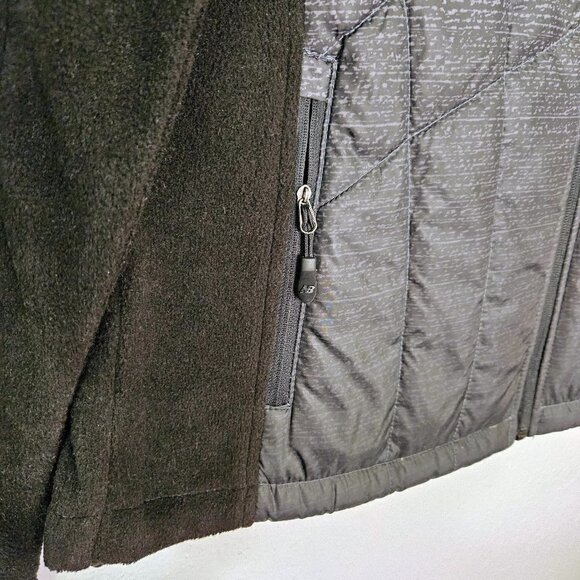 NEW BALANCE WOMEN'S ACTIVE WEAR RUNNING JACKET BLACK.GRAY FLEECE LINED   SZ L - Picture 5 of 8